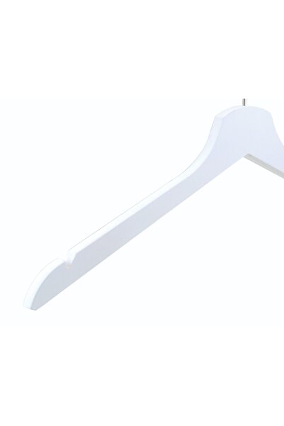 NYN Ahşap M002-Ç 38Cm Kadın-Genç Elbise, Bluz, Gömlek Askısı Beyaz renk 6 Adet