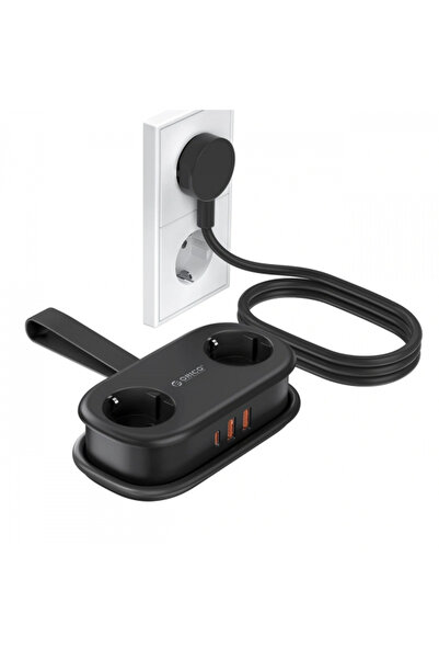 Orico Prelungitor APP, 2 x Schuko - 2 x USB-A - 1 x USB-C, Negru