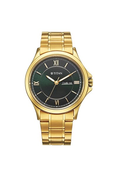Titan Neo Arabic Quartz Green Round Dial Men's Watch | Stainless Steel Strap ...