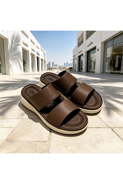 WUXIAO MALL Double Strap Platform Slide Sandals, 3cm Thick Sole Anti Slip Cas...