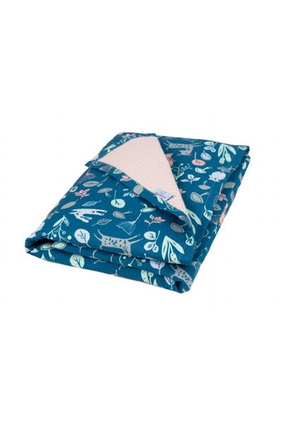 BabyMatex Pătură de bumbac cu două fețe 75x100 PRESTIGE Albastru