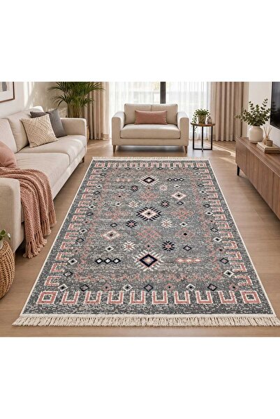 Gold Kalite,Modern Özel Tasarım, Çift Taraflı Saçaklı Dokuma Kilim, Paspas, Yolluk, Makinede Yıkanabilir| salon, yatak odası, mutfak, banyo