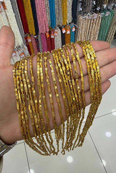 Uçar Doğaltaş Hematit Taşı Üçgen Rondela Kesim Sarı 3x3mm Doğal Taş Dizi