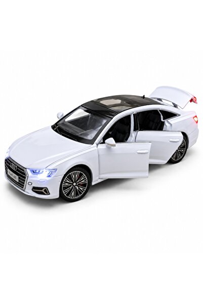 LEIBOO Метална кола Audi A6L, мащаб 1:32, с функционални врати, преден капак ...