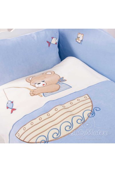 BabyMatex Set de lenjerie de pat din bumbac, 3 piese, 100x135, Urși de pluș, ...