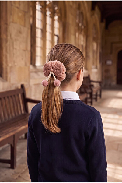 Katia&Bony Plush Elastic Fluffy Bow Rubber Buckle Pink