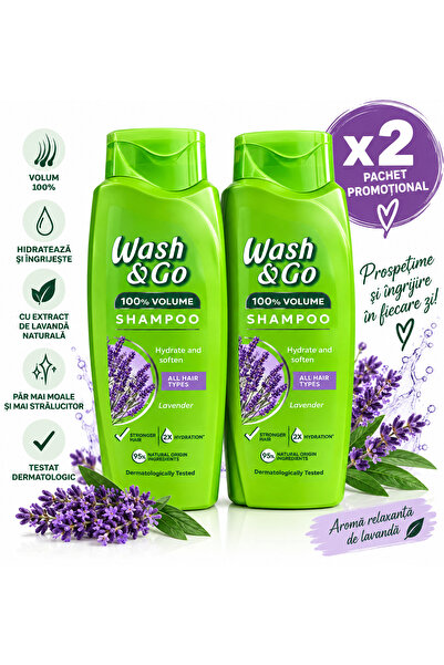 WASH&GO 2x 360 ml σαμπουάν λεβάντας