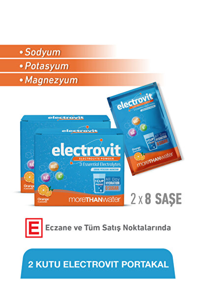 DAILYSHOT Electrovit Portakal Sodyum, Potasyum, Magnezyum İçeren Elektrolit T...