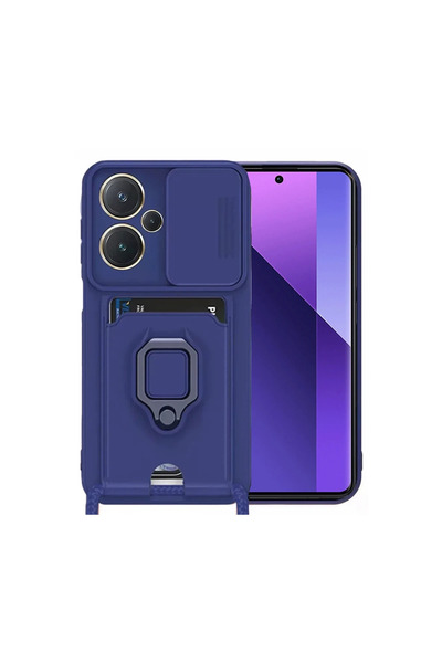 FMA حافظة هاتف Xiaomi Redmi Note 13 Pro Plus من السيليكون مع بطاقة زيوما وحلق...