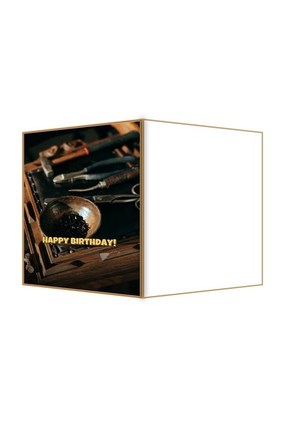 OEM Anniversary greeting card with antique brass rivet theme, elegant, 13.3x1...