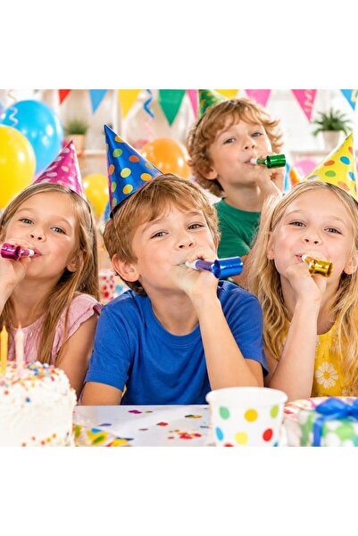 PARTY GO Σετ τρομπέτες πάρτι από μεταλλικό φύλλο σε μονόχρωμο, 6 τεμάχια, πολ...