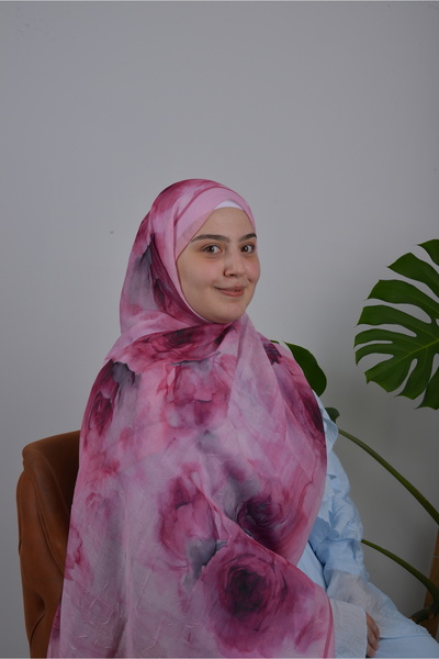 Rose Desenli Şal