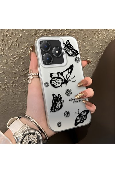 CHICASELUX حافظة Realme C63 4G/C61 ذات ملمس بسيط ومتوافق مع تصميم خط الفراشة ...