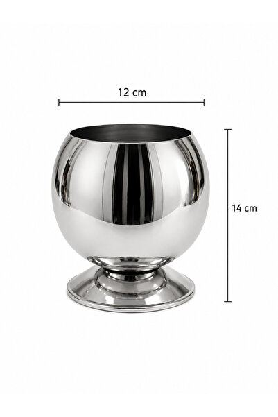 EvLight Küre Gümüş Metal Çiçek Vazo-Çiçeksiz