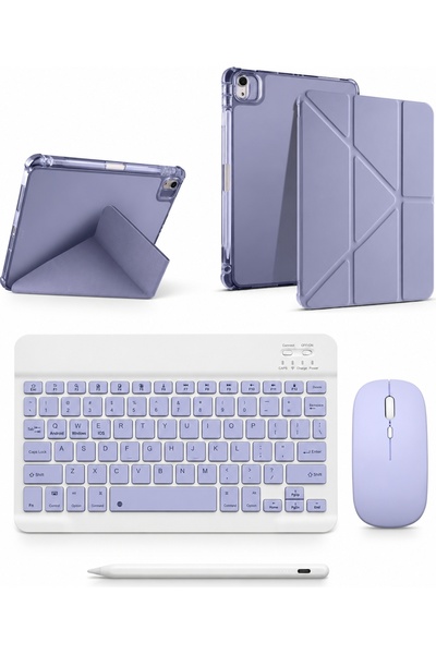 Five e Apple iPad Air 11 M2/M3/M4 ile Uyumlu Origami Combo Türkçe Klavyeli Kı...