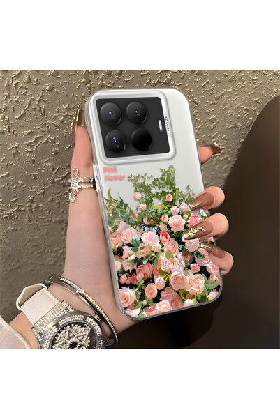 CHICASELUX حافظة هاتف متوافقة مع Mi 15T Pro بتصميم بحر الزهور الوردي، طباعة ف...
