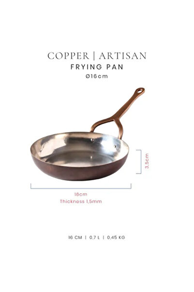 Voeux Kitchenware Artisan Koleksiyonu Bakır Kızartma Tavası 16 Cm