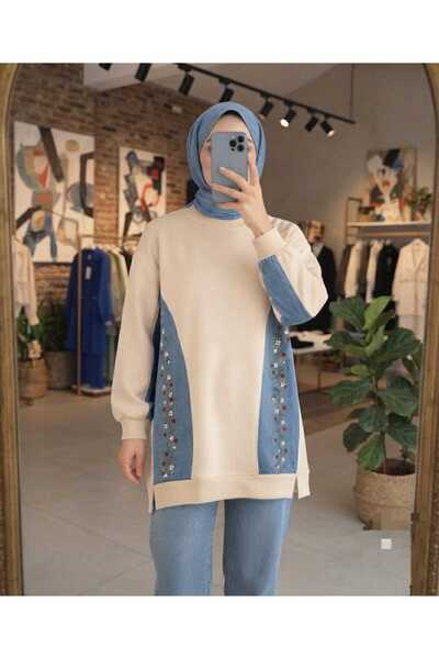 softalya moda ملابس نسائية تونيك عصري مزين بنقوش الزهور
