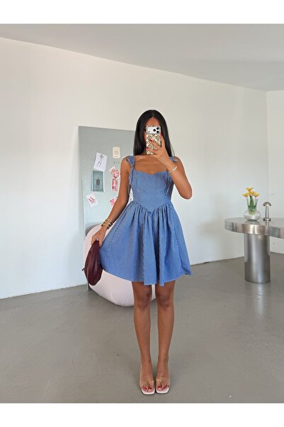 myd Striped Mini Dress - Blue