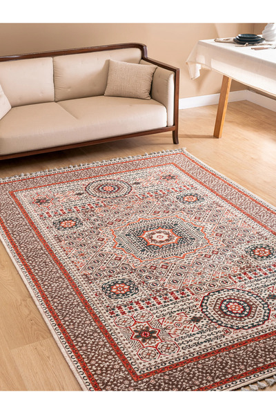 Derya Home Kahire Serisi Saçaklı Kilim Etnik Vintage Desenli