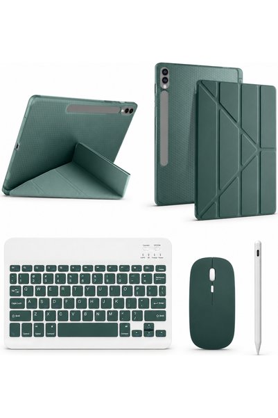 Five e Samsung Galaxy Tab S10 Plus ile Uyumlu Origami Combo Türkçe Klavyeli K...