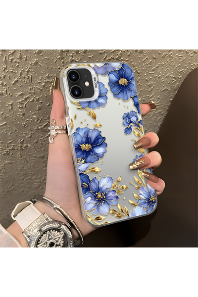 CHICASELUX حافظة زهور أنيقة متوافقة مع هاتف iPhone 12/12 Pro، طباعة مسطحة إبد...