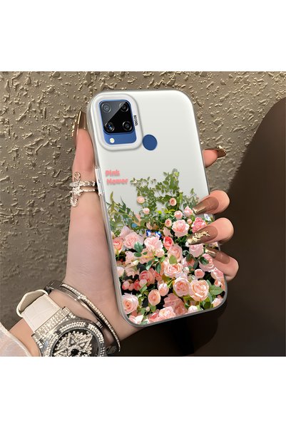 CHICASELUX Realme C15/C25/C25S Compatible Pink Rose Flower Sea Phone Case, Fl...