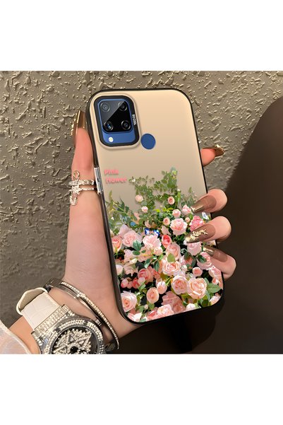 CHICASELUX Realme C15/C25/C25S Compatible Pink Rose Flower Sea Phone Case, Fl...
