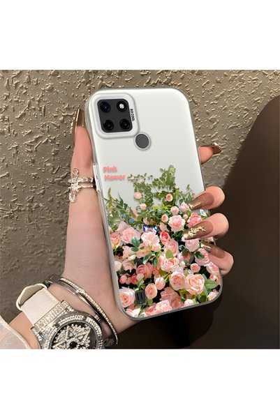 CHICASELUX Realme C21Y/C25Y Compatible Pink Rose Flower Sea Phone Case, Flora...