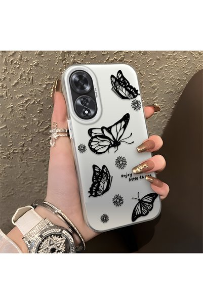 CHICASELUX Oppo A60 Compatible Simple Feel Case, Line Butterfly Daisy English...