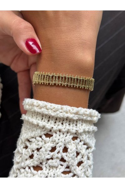 Tuysa Jewelry Özel Seri Hasır Topçuk Detaylı Bileklik