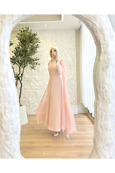 MİON PRİVE Chic Çift Pelerin Elbise