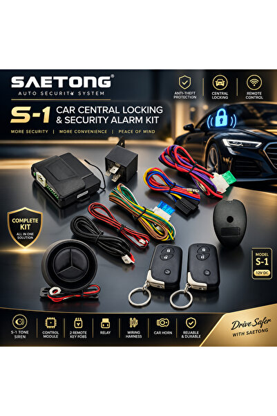 Generic 12V Car Central Locking & Security Alarm Kit with Siren, Control Modu...