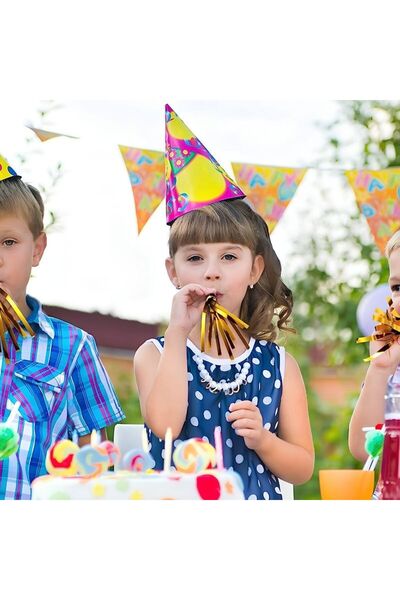 PARTY GO Σετ τρομπέτες για πάρτι με κρόσσια, 6 τεμάχια, εορταστικοί φυσητήρες...