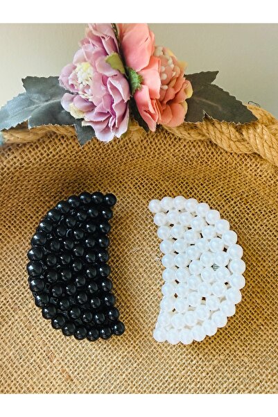 Yeşim Aksesuar Women's 2-Piece Medium Size Pearl Buckle Set (6cm)