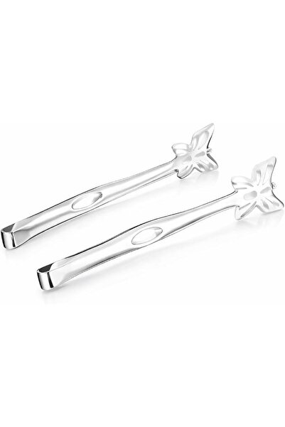 Sweet seven ® Stainless Steel Food Tongs, Elegant Hollow Design Bread Clamp, ...