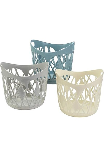 Lawazim Web Basket Set of 3 Piece - 31x28.5cm - Multicolor Bins with Porous D...