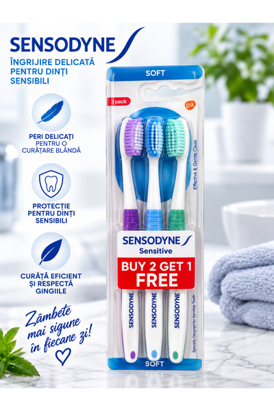 Sensodyne 3 ευαίσθητες οδοντόβουρτσες