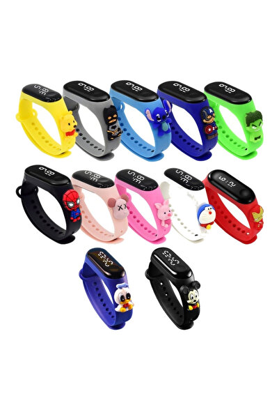 Axpeih 12PCS Kids Cartoon LED Digital Watches with Touch Control and Adjustab...