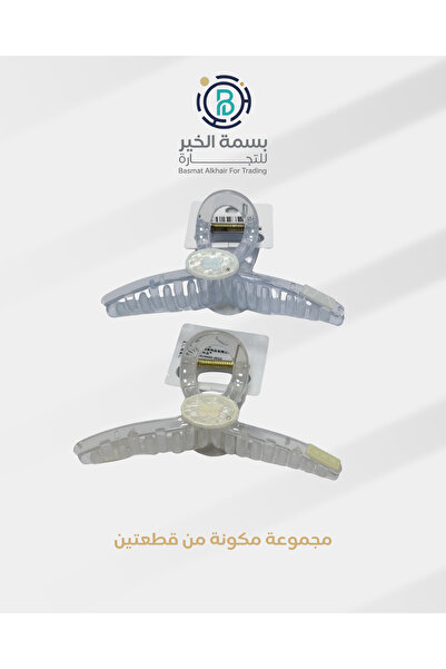 VOGKING مجموعة مشبك شعر بمزلاج للسيدات مكونة من قطعتين بألوان متعددة