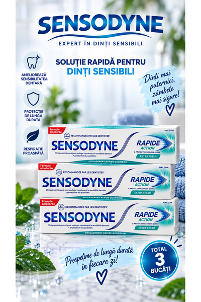 Sensodyne Συσκευασία 3x 75 ml οδοντόκρεμας έξτρα φρεσκάδας