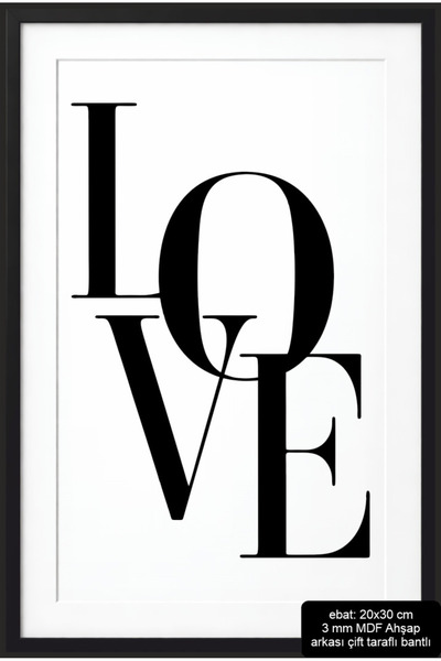 Hayat Poster إطار مكتوب عليه love love، ديكور منزلي، لوحة خشبية من MDF، ملصق ...