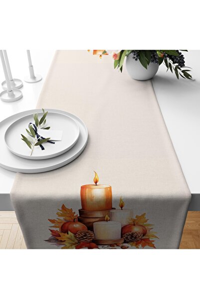 Filamente Digital Printed Runner - Floral/Pumpkin Patterned / Autumn / Hallow...