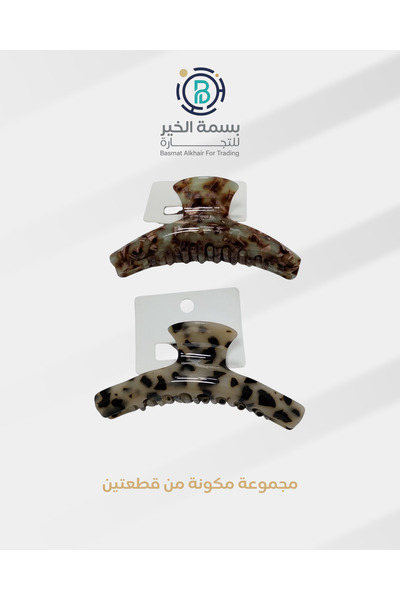 VOGKING مجموعة مشبك شعر بمزلاج للسيدات مكونة من قطعتين بألوان متعددة