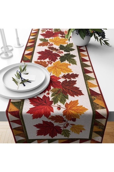 Filamente Digital Printed Runner - Floral/Leaf/Pumpkin Patterned / Embroidery...