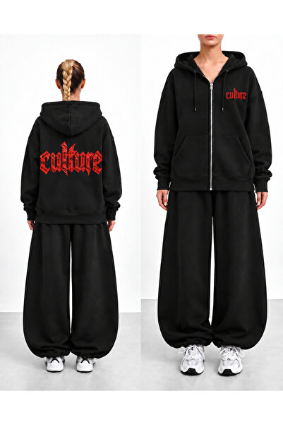 DEEFWEAR Colture Printed Zipper Hooded High Collar Streetwear Sweatshirt