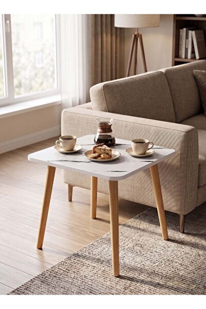 Taimi Modern Square Wooden Coffee Table 40x40x40cm-Easy to Assemble for Livin...