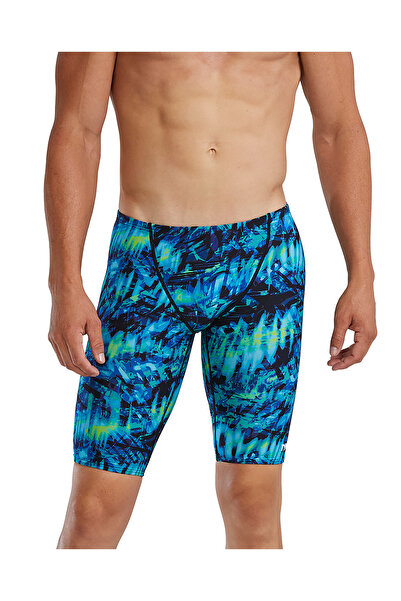 TYR Men's Jammer Training Swimsuit Seismo Durafast Lite Blue Green