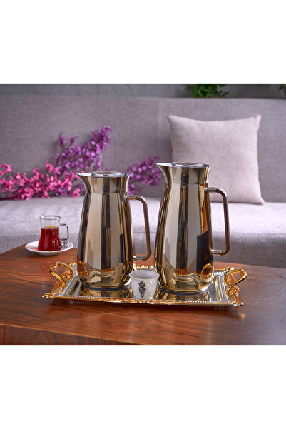 TAVOLO Trams Mifa Set Light Brown Glossy Tavolo Stainless Steel with Wooden H...