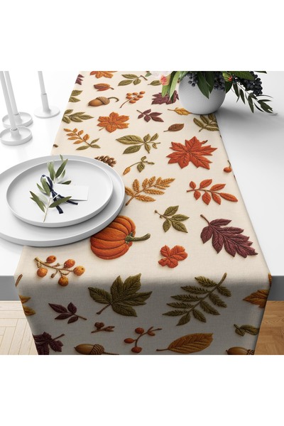 Filamente Digital Printed Runner - Floral/Leaf Patterned / Embroidery-Looking...